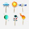 Space Ruimte cupcake prikkers