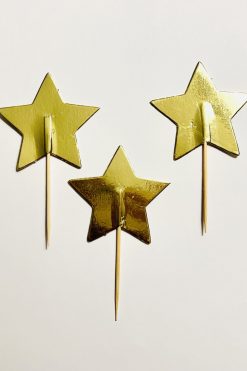 Gouden sterretjes cupcake prikkers