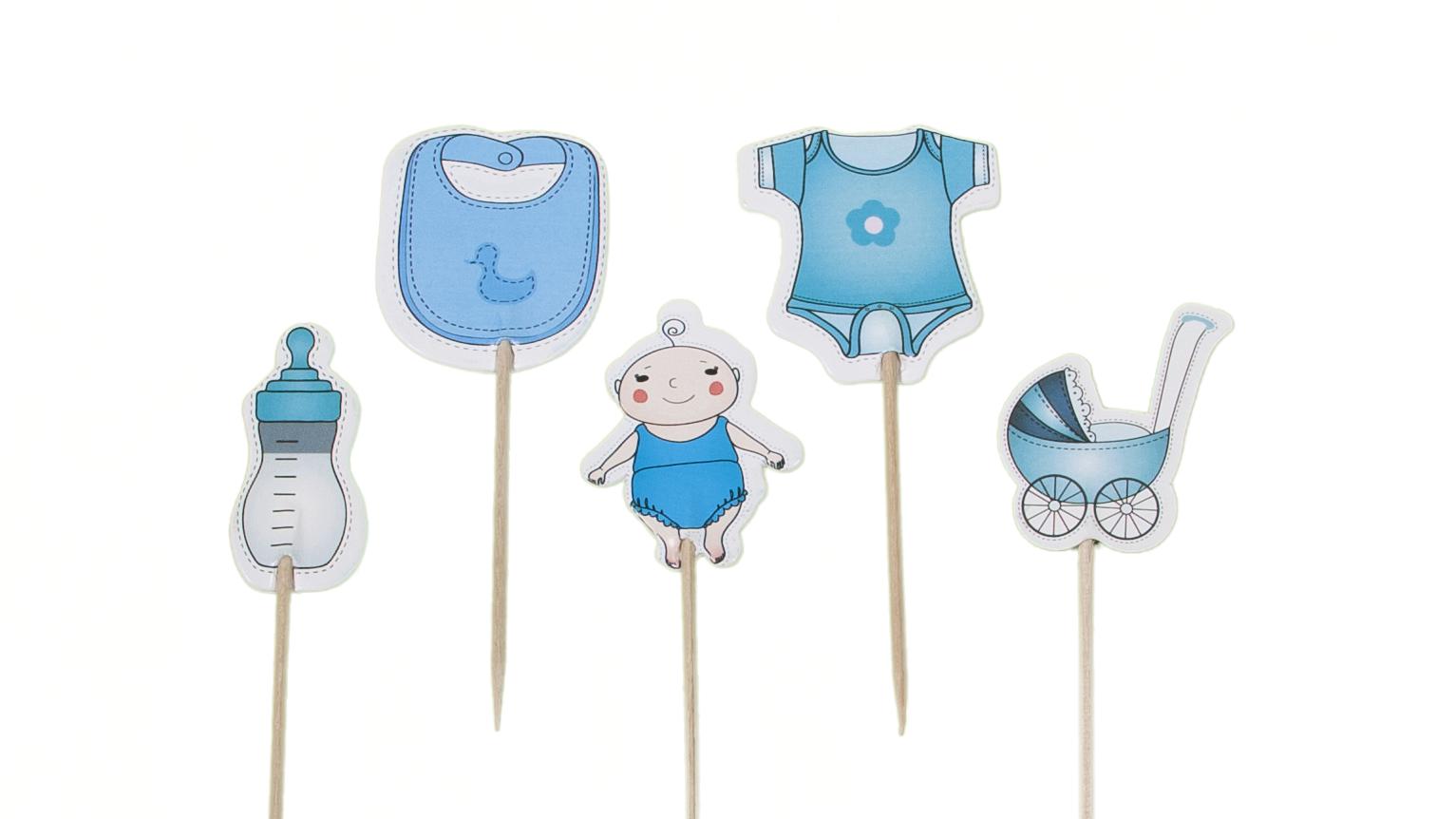 Baby jongen cupcake prikkers