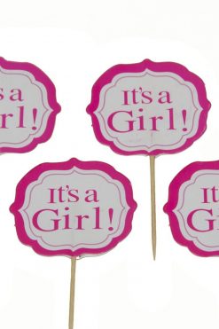 It's a girl - meisjes geboorte cupcake prikkers