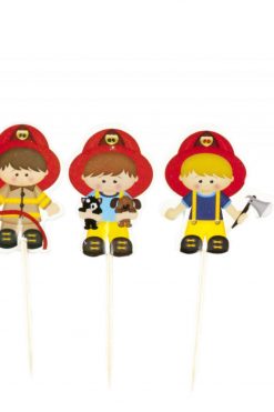Brandweer cupcake prikkers