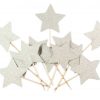 Sterretjes glitter zilver cupcake prikkers