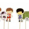 Voetballers cupcake prikkers