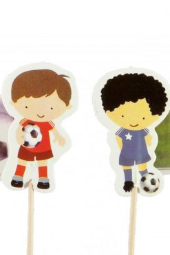 Voetballers cupcake prikkers