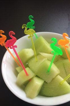 Flamingo gekleurde bento prikkers SET