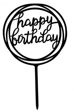 Happy Birthday rond taartvlag
