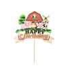 Boerderij babydieren happy birthday taart vlag