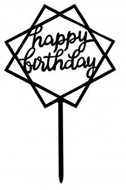 Happy Birthday ruit taartvlag