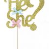 He or She Gender Reveal taart vlag