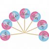 Baby girl or boy gender reveal cupcake prikkers