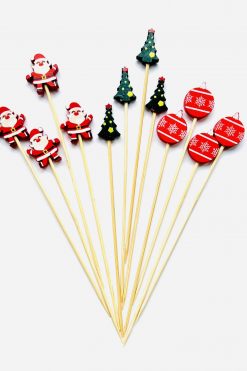 Kerstbal Kerstboom Kerstman cupcake toppers