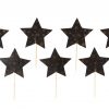 Sterretjes zwart goud cupcake prikkers