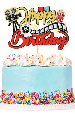 Bioscoop film happy birthday taart vlag