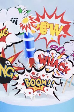 Comic strips superheld taart vlag