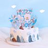 Baby It's a Boy GLITTER taart vlag