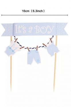 Baby It's a Boy waslijn taart vlag