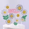 Bloemen smiley taart vlag