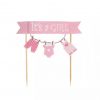 Baby It's a GIRL waslijn taart vlag