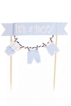 Baby It's a Boy waslijn taart vlag