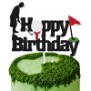 Sport GOLF Happy Birthday taart vlag
