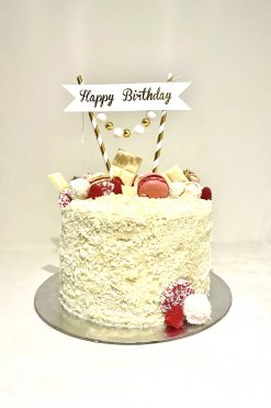 Happy Birthday GOUD taart vlag