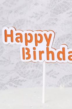 Happy Birthday ORANJE MINI taart vlag