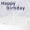 Happy Birthday BLAUW MINI taart vlag