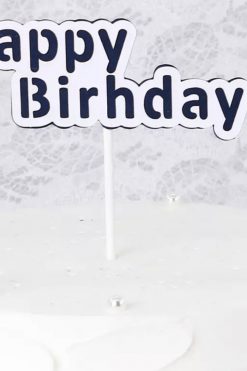 Happy Birthday BLAUW MINI taart vlag