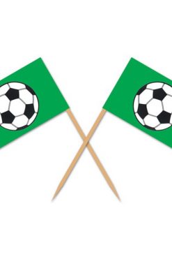 Voetbalveld groen Voetballen cupcake prikkers