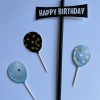 Ballonnen blauw zwart taartvlag Small