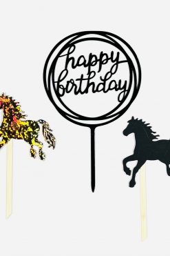 Paard Happy birthday taart vlag