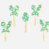 Pasen groen zilver cupcake prikkers