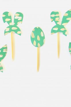 Pasen groen zilver cupcake prikkers
