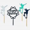 Skateboard Skater Happy birthday taart vlag