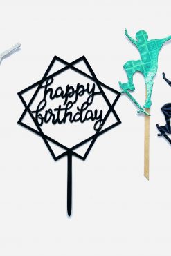 Skateboard Skater Happy birthday taart vlag