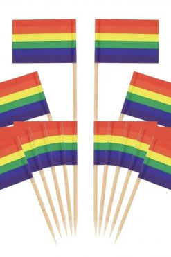 Regenboog vlag cupcake prikker