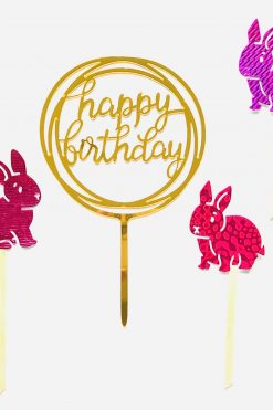 Konijn Happy birthday taart vlag