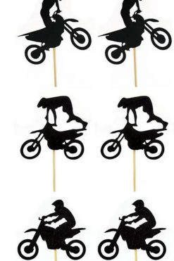 Motorcross cupcake prikkers