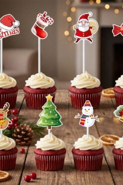 cupcake toppers kerst