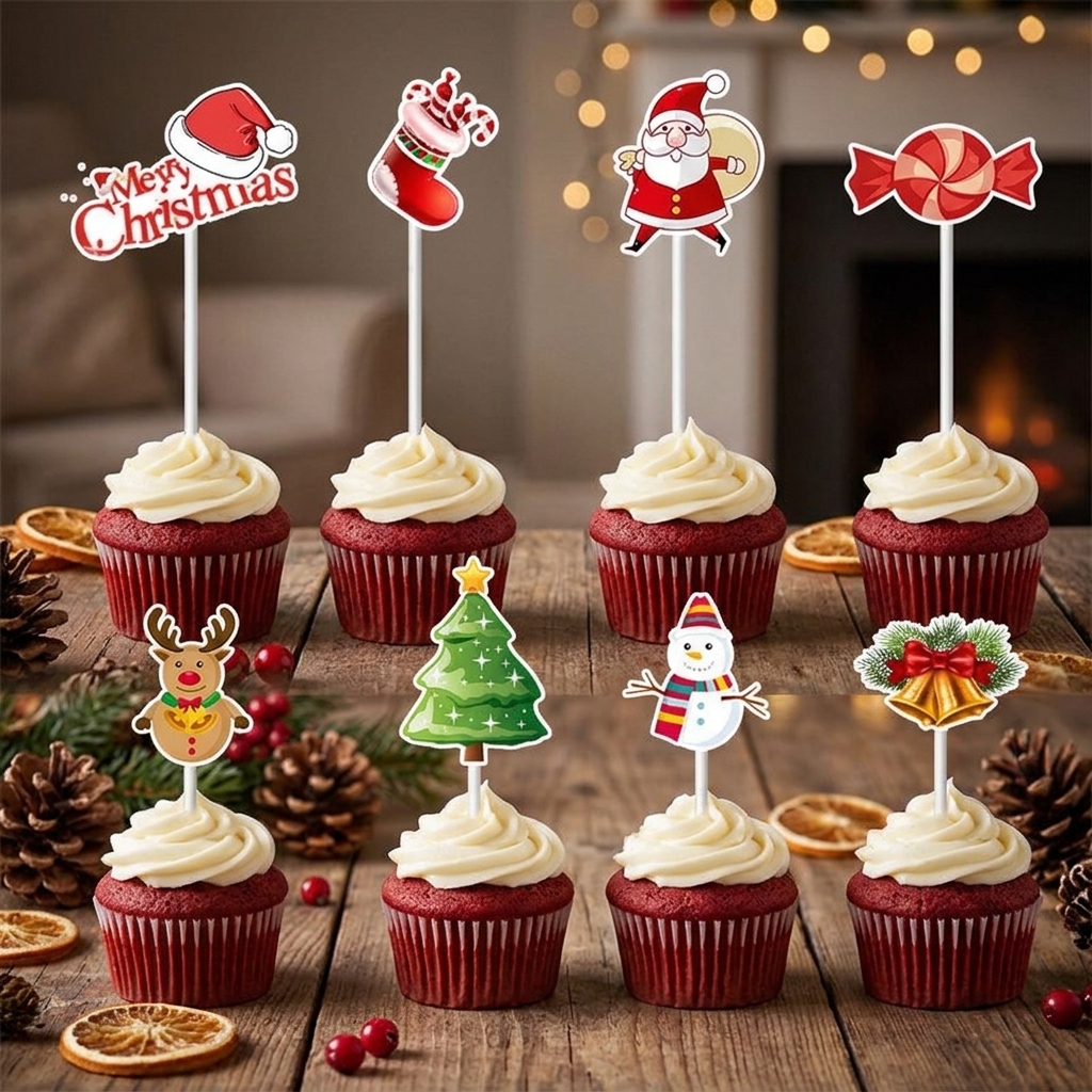cupcake toppers kerst