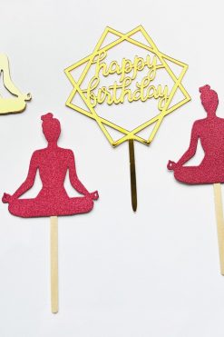 Yoga Meditatie Happy birthday taart vlag