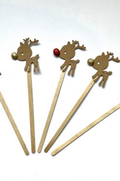 Kerst Rudolf Rendier cupcake prikkers