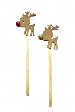 Kerst Rudolf Rendier cupcake prikkers