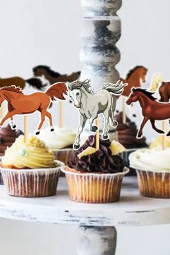 Paarden XL cupcake prikkers