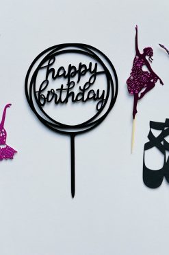 Danseressen Happy birthday taart vlag