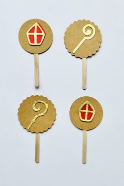 Sint mijter en staf cupcake prikkers