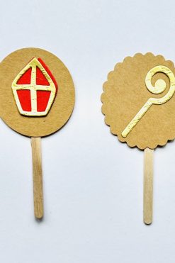 Sint mijter en staf cupcake prikkers