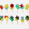 Puzzel puzzlestuk cupcake prikkers