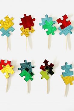 Puzzel puzzlestuk cupcake prikkers