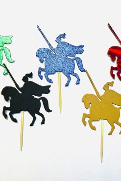 Ridder te paard cupcake prikkers